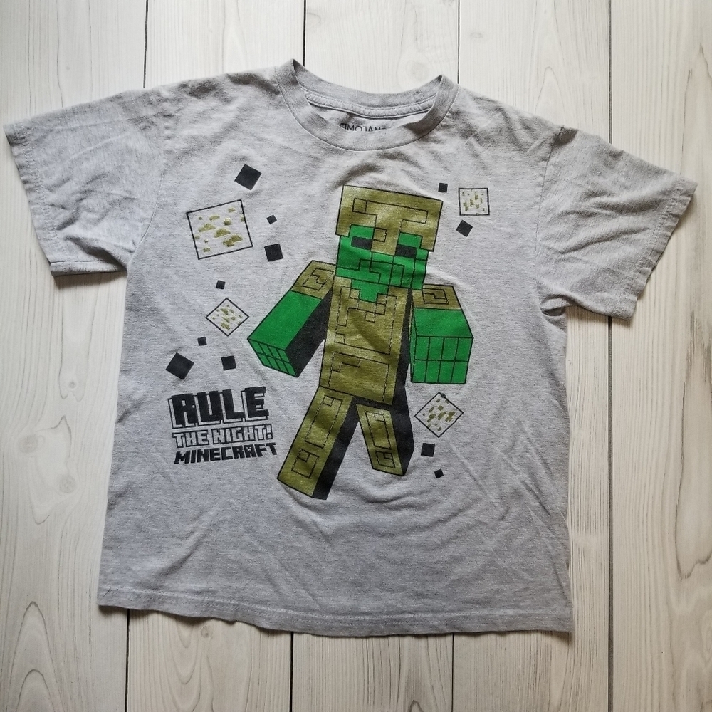 Minecraft golden zombie gray short sleeve shirt size S - Picture 1 of 6